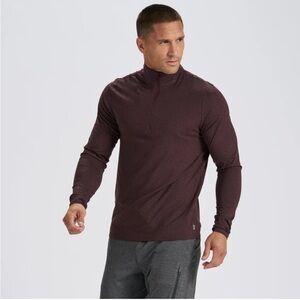 Vuori Ease Preformance Half Zip Men's Rust Half Zip Pullover Sweater